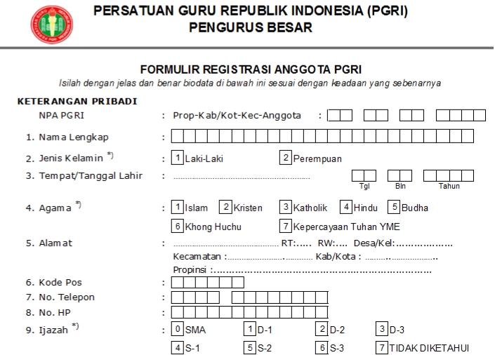 Pendaftaran PGRI Papua Tanah - Persatuan Guru Republik Indonesia Cabang Papua Tanah